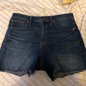 Madewell High Rise Dark Wash Jean Shorts